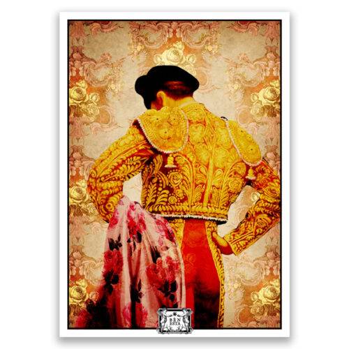 Affiche Matador sur fond de tapisserie baroque